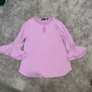 Spunky Business Casual Purple Flowy Top